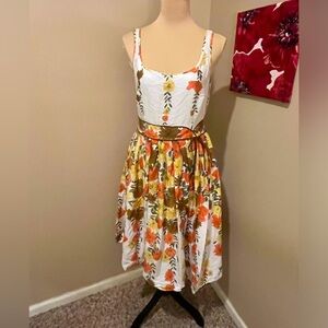 Ann Taylor Loft Hip Harvest Vine 50s Style Midi Dress, size 6